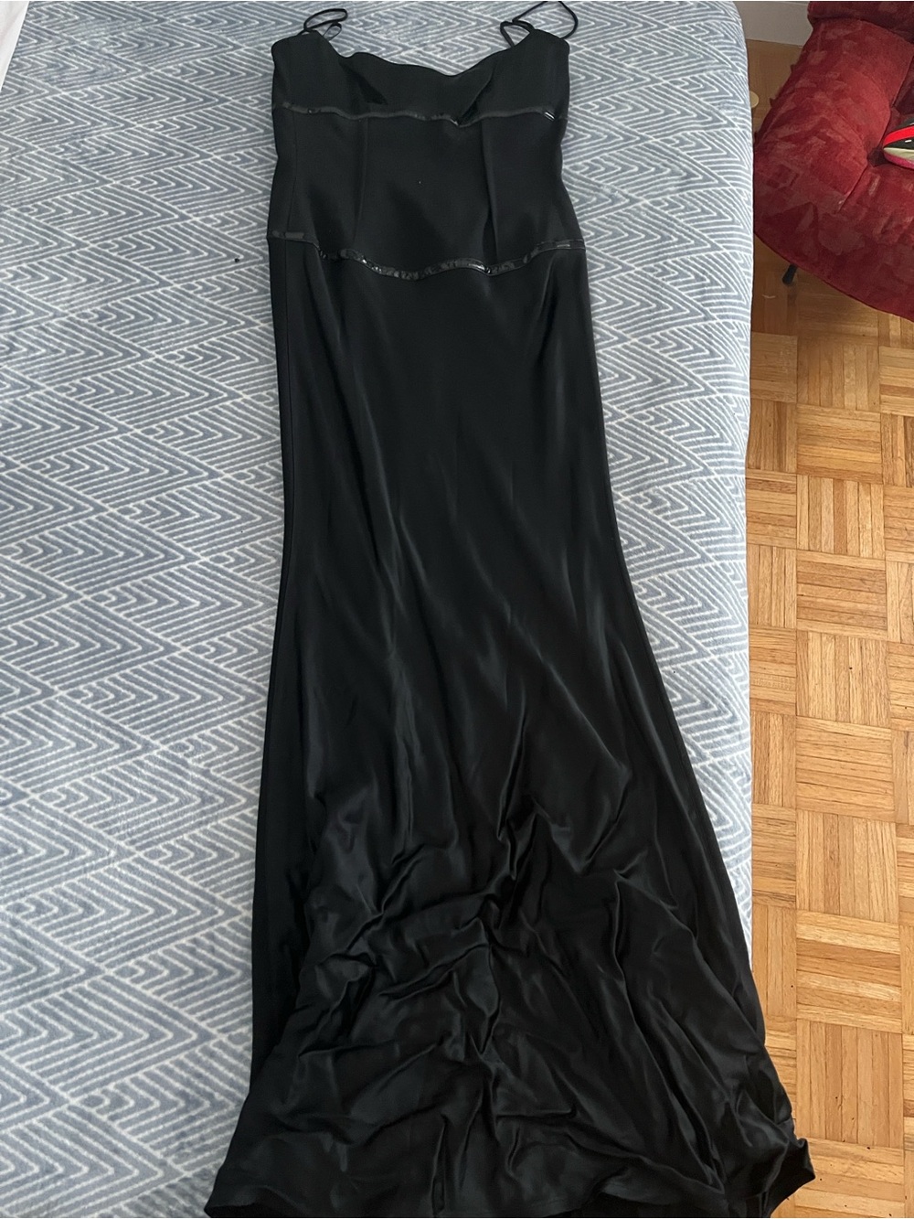 Donna Karan Black Satin Slip Dress